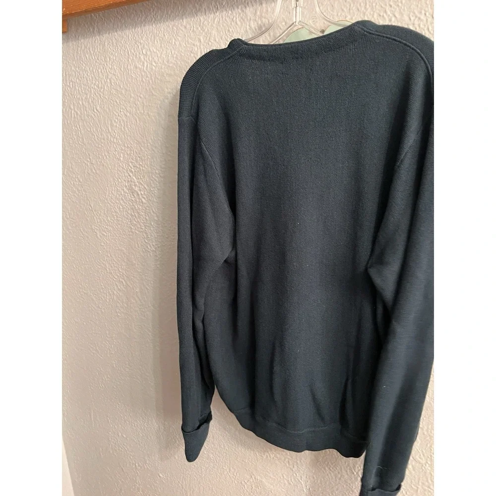 Vtg Izod Cardigan Sweater Mens Blue  Size Large Button Up V Neck